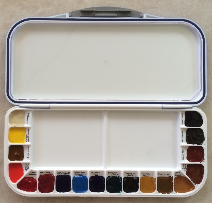 All about the 21 colors in my main watercolor palette.  Watercolor pallet, Watercolor  palette, Watercolor kit