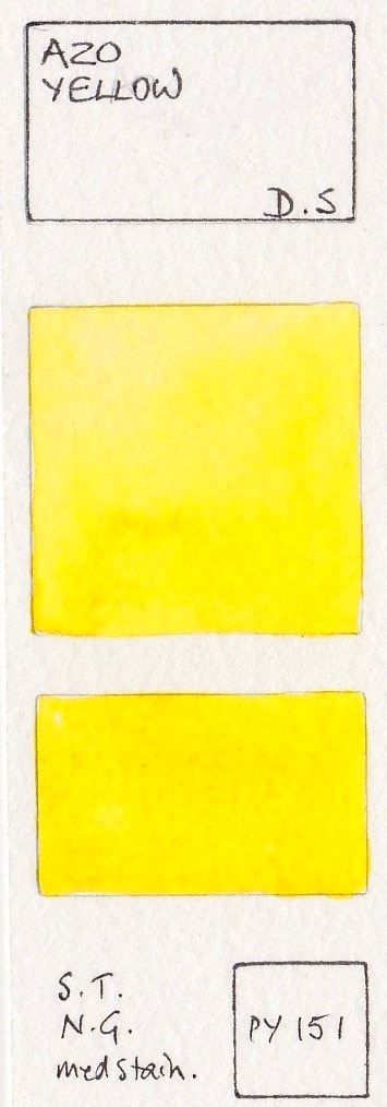 Yellow Watercolour Swatches Jane Blundell Artist