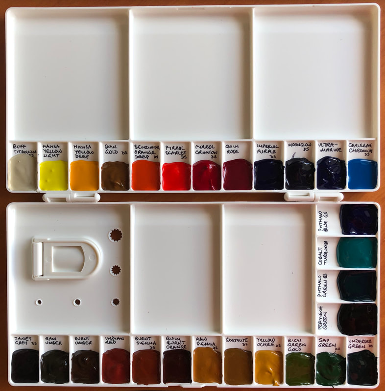 Paint Palette Box 33 Wells for Mixing Gouache, Acrylic and Oil Paint with 1  Pain