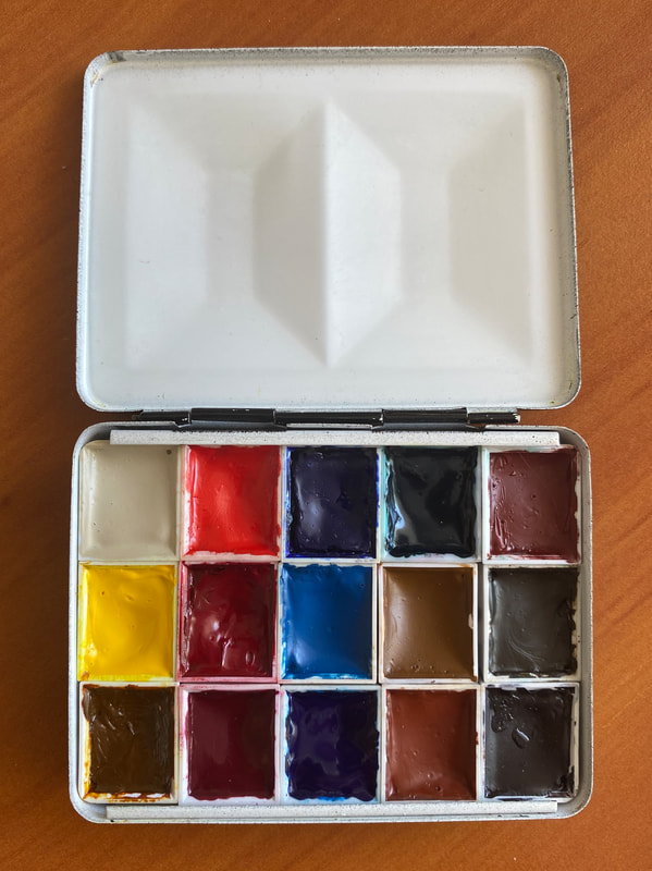 Mungyo Professional Half Pan Size Water Colors Set in Tin Case/Integral  Mixing Palette in The lid (48 Colors)