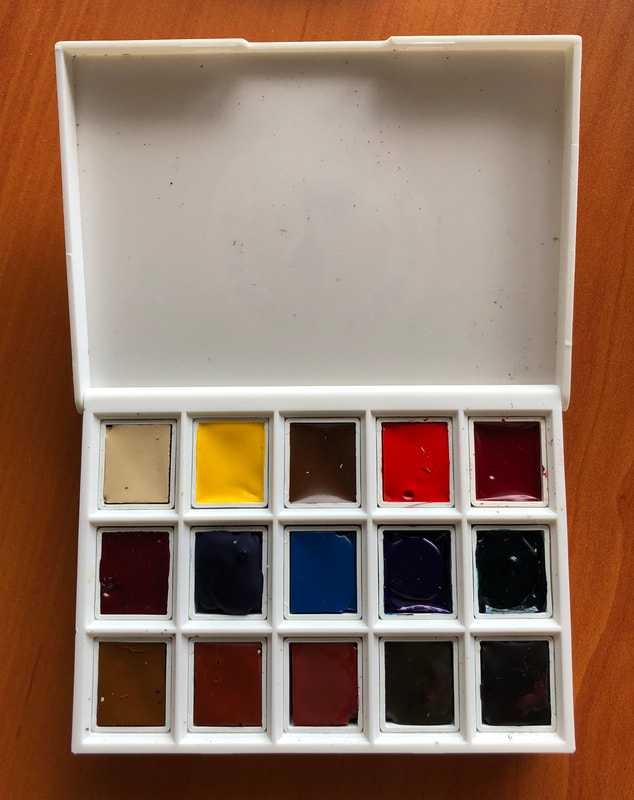 watercolour mixing palette